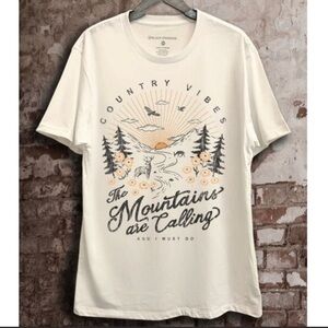 MOUNTAINS ARE CALLING Boyfriend Tee